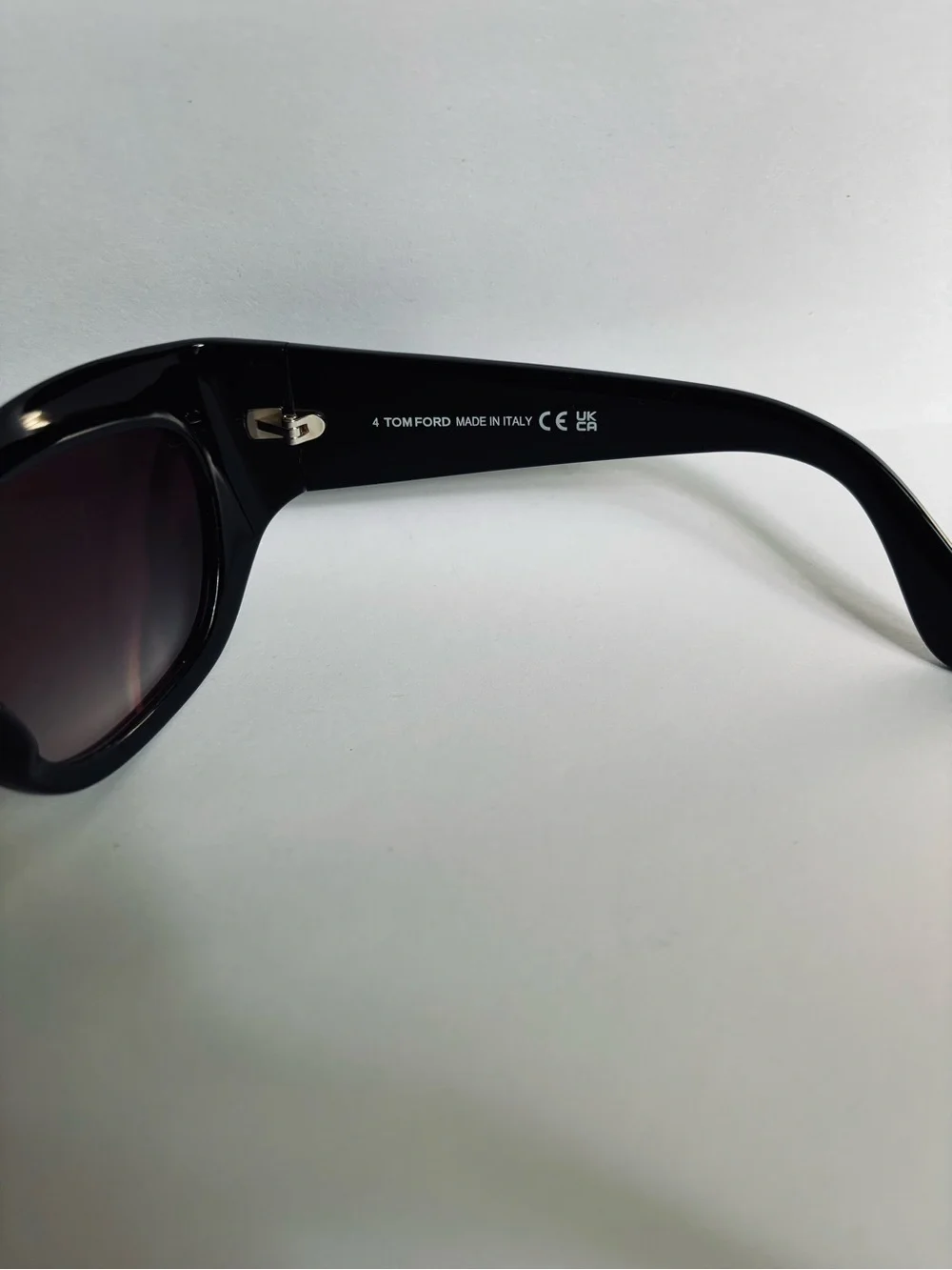 Tom Ford Black Cat-Eye Sunglasses with Gradient Smoke Lenses